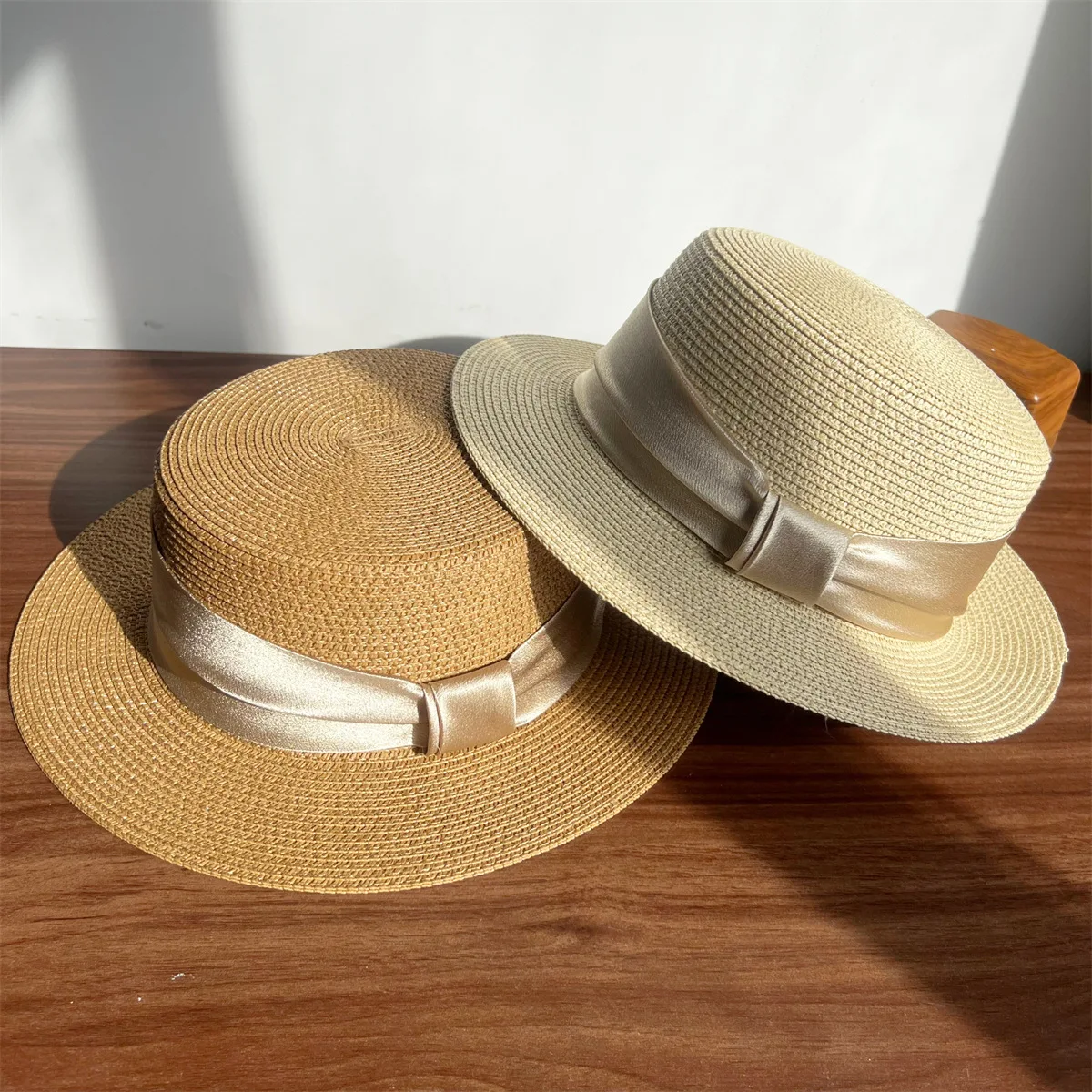 French-style Retro Straw Hats Women Summer Vacation Farm Fishing Sunshade and Sun Protection Caps Outdoor Hiking Daily Wear