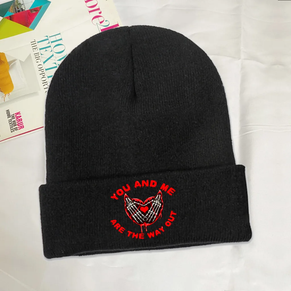 Fear Street Heather Movie Skullies Beanies Caps You and Me Are The Way Out Knitted Winter Warm Bonnet Hats Unisex Ski Cap