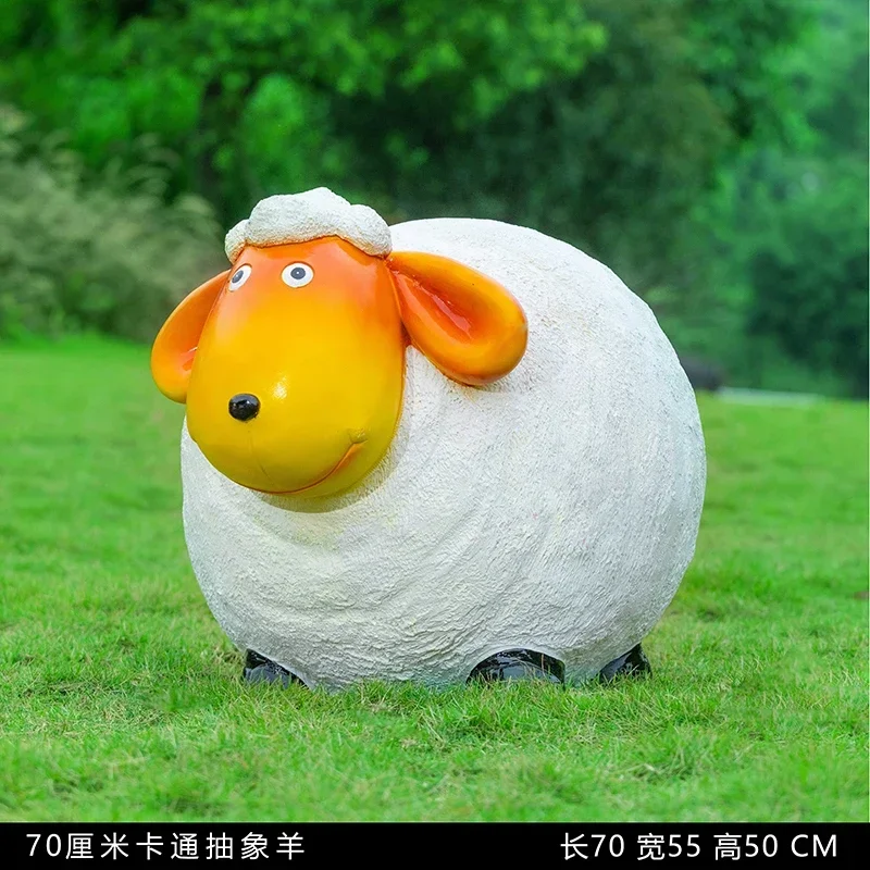 Outdoor lawn cartoon sheep ornaments