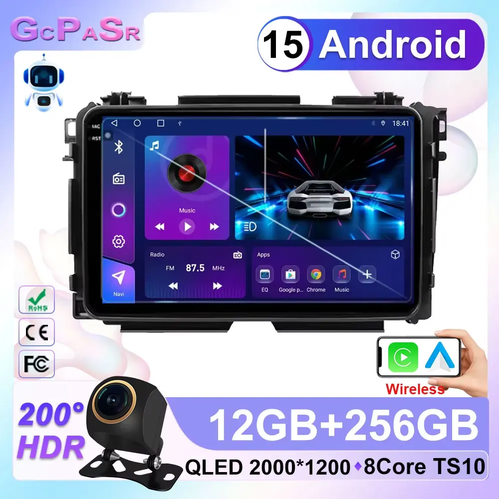 

Car Radio Carplay Android 15 For Honda Vezel HR V HRV XRV 2015 2016 2017 2018 2019 2020 Multimedia Stereo Player GPS Navigation