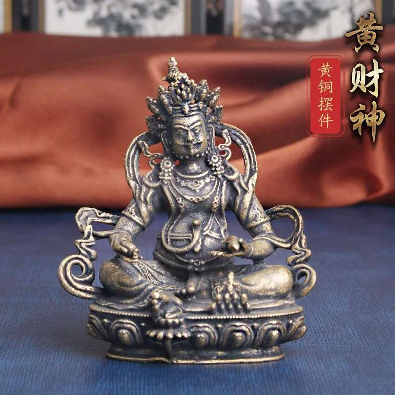 Wholesale Buddha statue temple Pocket buddha Yellow Jambhala fortune god Statue protective talisman bring MONEY good luck