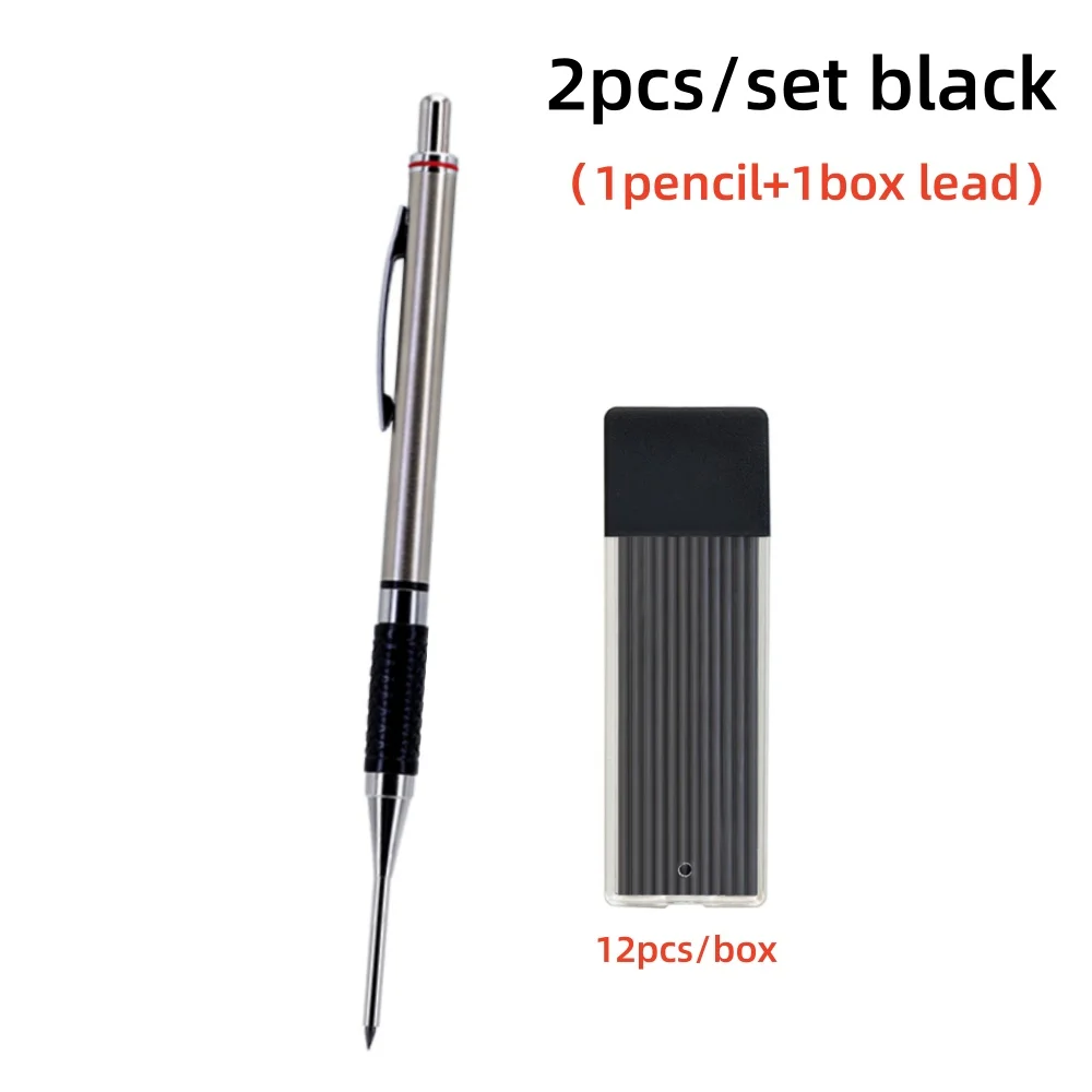 Nieuw mechanisch potlood voor houtbewerking met diep gat, 2,0 mm antislip zachte set handgreep automatisch potlood ingenieur tekening markeergereedschap - afbeelding 1