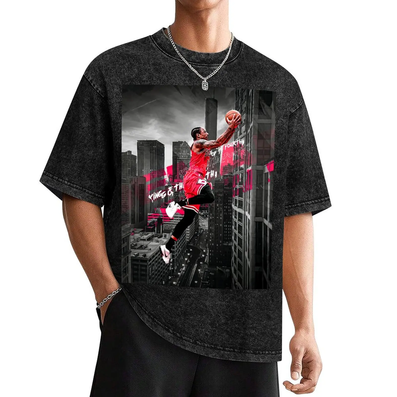 Demar Derozan 11 King Of The 4th T-Shirt oversize t-shirts man graphics rapper graphic tees plain t shirts men