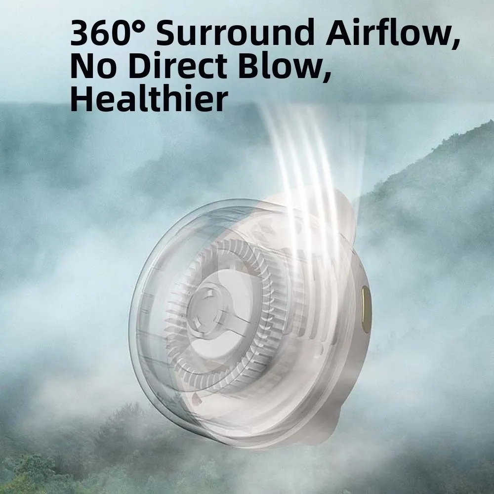 USB Rechargeable Clip-on Button Fan Brushless Motor Multi-speed Adjustable Hanging Waist Fan Low Noise Operation for 3.7V/900mAh