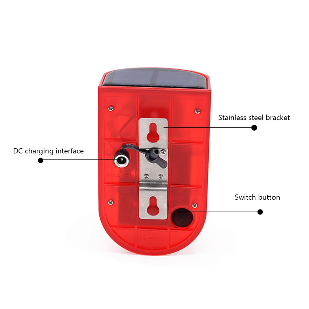 

Sound Security Siren Waterproof Solar Infrared Motion Sensor Alarm Remote Control Multifunctional Portable for Home Outdoor