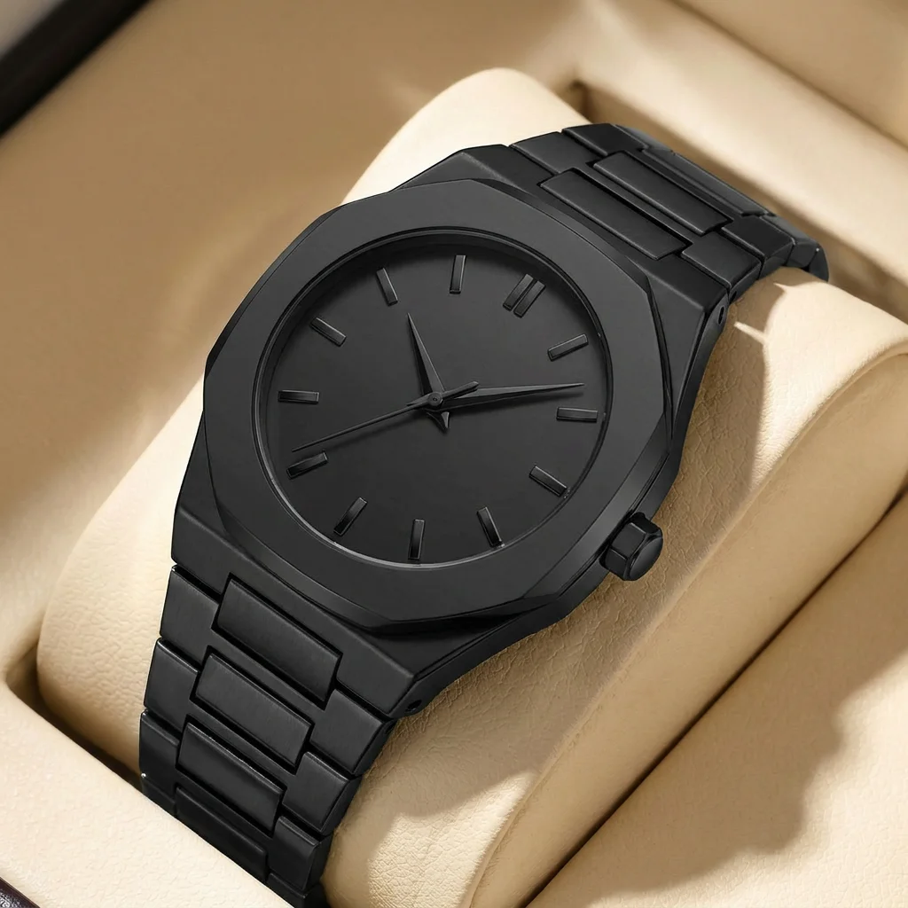 1pcs Men's Black Dial Alloy Strap Vintage Fashion Map Dial Lightweight Sporty Details Quartz Watch for Daily Business Party Holi