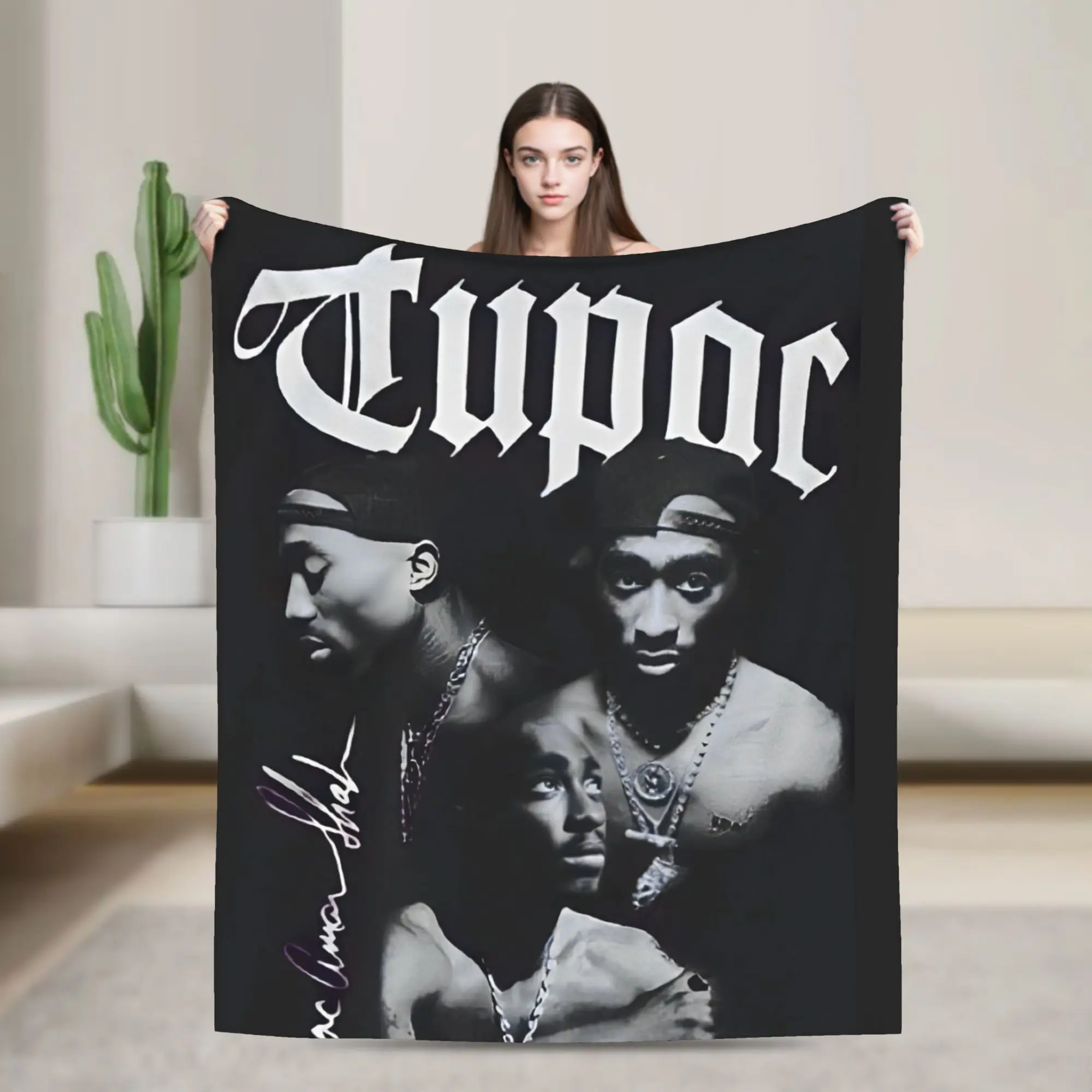 Manta de rapero Tupac de franela, 2pac, Hip Hop, muy cálida, para viajes al aire libre, colcha de dormitorio