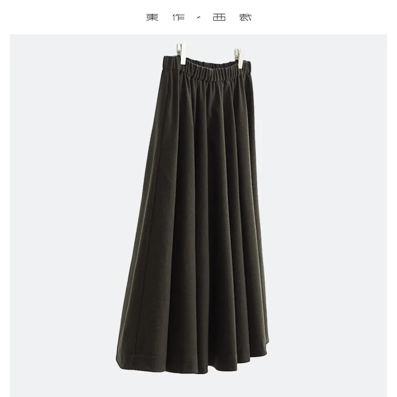 

Custom Fabric, Limited Quantity ~ High-Waisted Slimming A-Line Skirt, Virgin Wool Round Hem Skirt, Neat Commuter Umbrella Skirt, New for Autumn and Winter 2025
