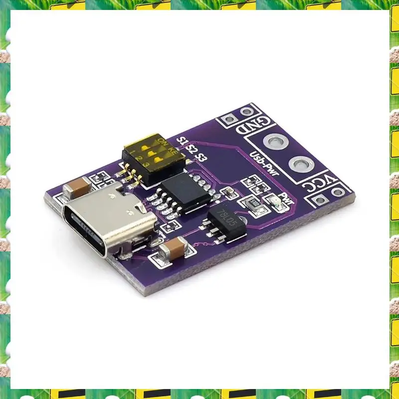 3C Electron 1Pcs Type-C QC PD2.0 PD3.0 To DC Spoof Fast Charge Trigger Poll Detector USB-PD Notebook Power Supply Change Board,1