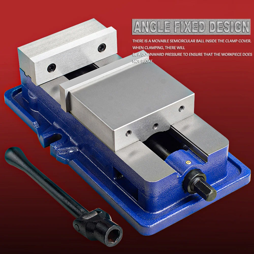 Alicate de mandíbula plana fixa em ângulo, torno de fixação comum cnc, dureza de alta precisão 45 °   Tamanho opcional 4 polegadas 5 polegadas 6 polegadas