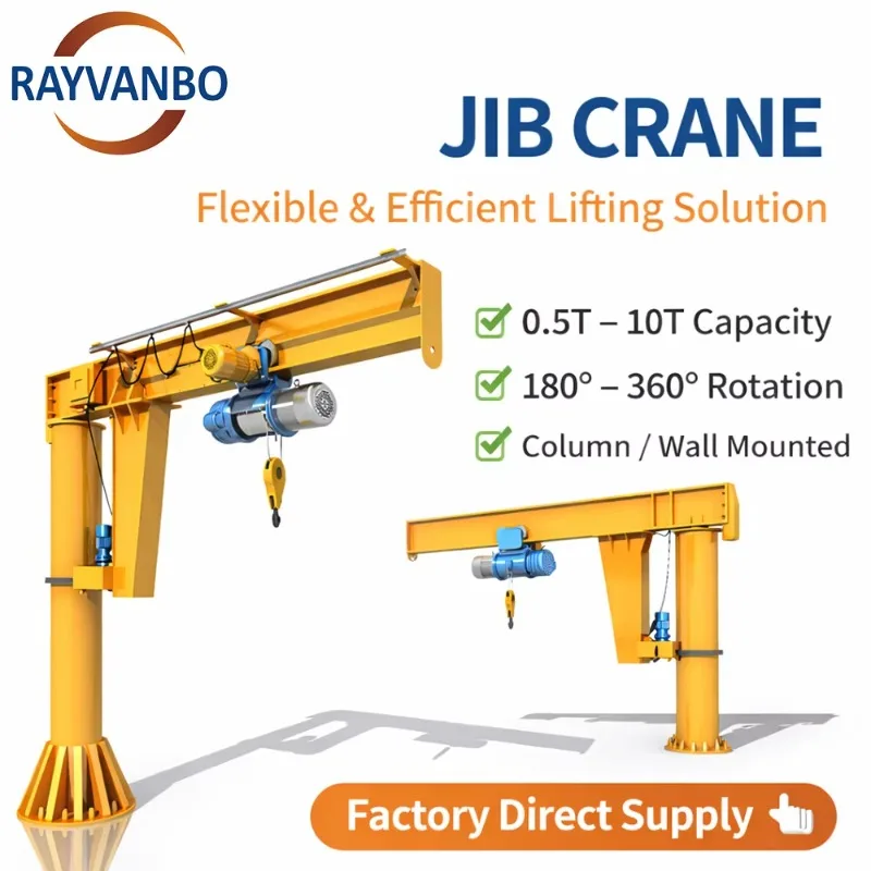 Rayvanbo 0.25ton 0.5ton 1ton 2ton 3ton 5ton Floor Mounted Jib Crane for Workshop
