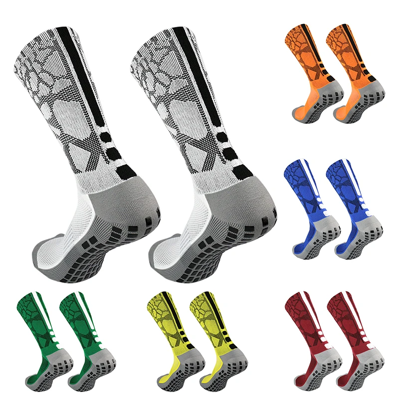 

football New honeycomb socks patterned heel Sports striped non-slip square silicone grip soccer socks calcetines hombre futebol