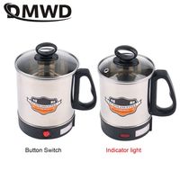 DMWD MultiCooker Electric Skillet portable stainless steel heating cup Noodles milk soup porridge Cooking Pot mini coffee boiler