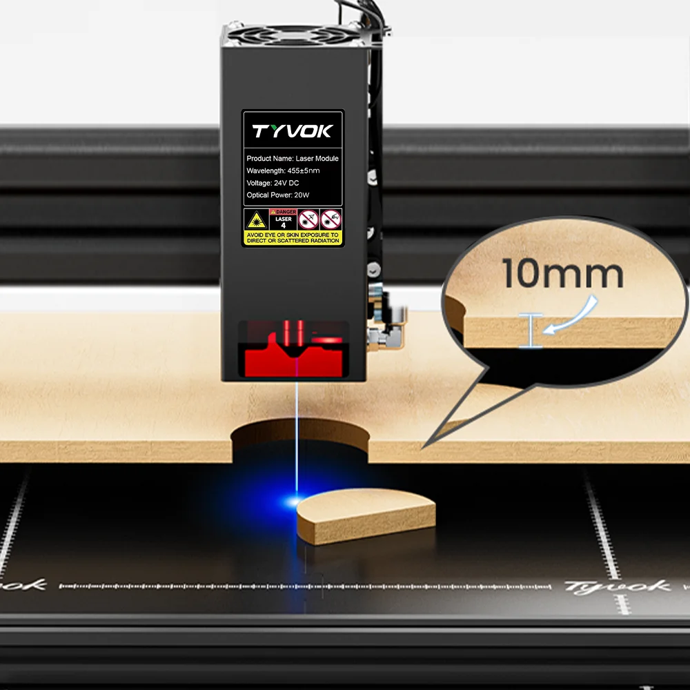 Tyvok 20W Laser Engraving Machine with WiFi Offline Control Bluetooth Cutting Engraving Machine Foldable Without Installation