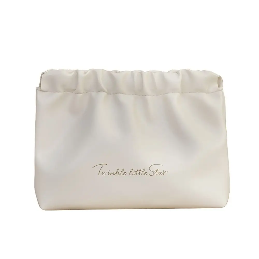 

Imple Pu Leather Mini Cosmetic Bag Storage Bag Travel Supplies Coin Purse Automatic Closed Earphone Bag Leaf Spring Bag Outdoor