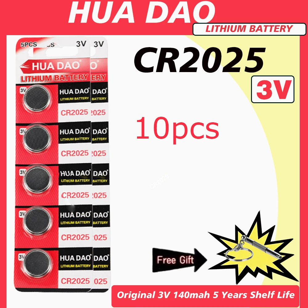 3V CR2025 Lithium Button Battery DL2025 BR2025 5003LC LM2025 CR 2025 Coin Cell Watch Batteries for Toys Clock Compute