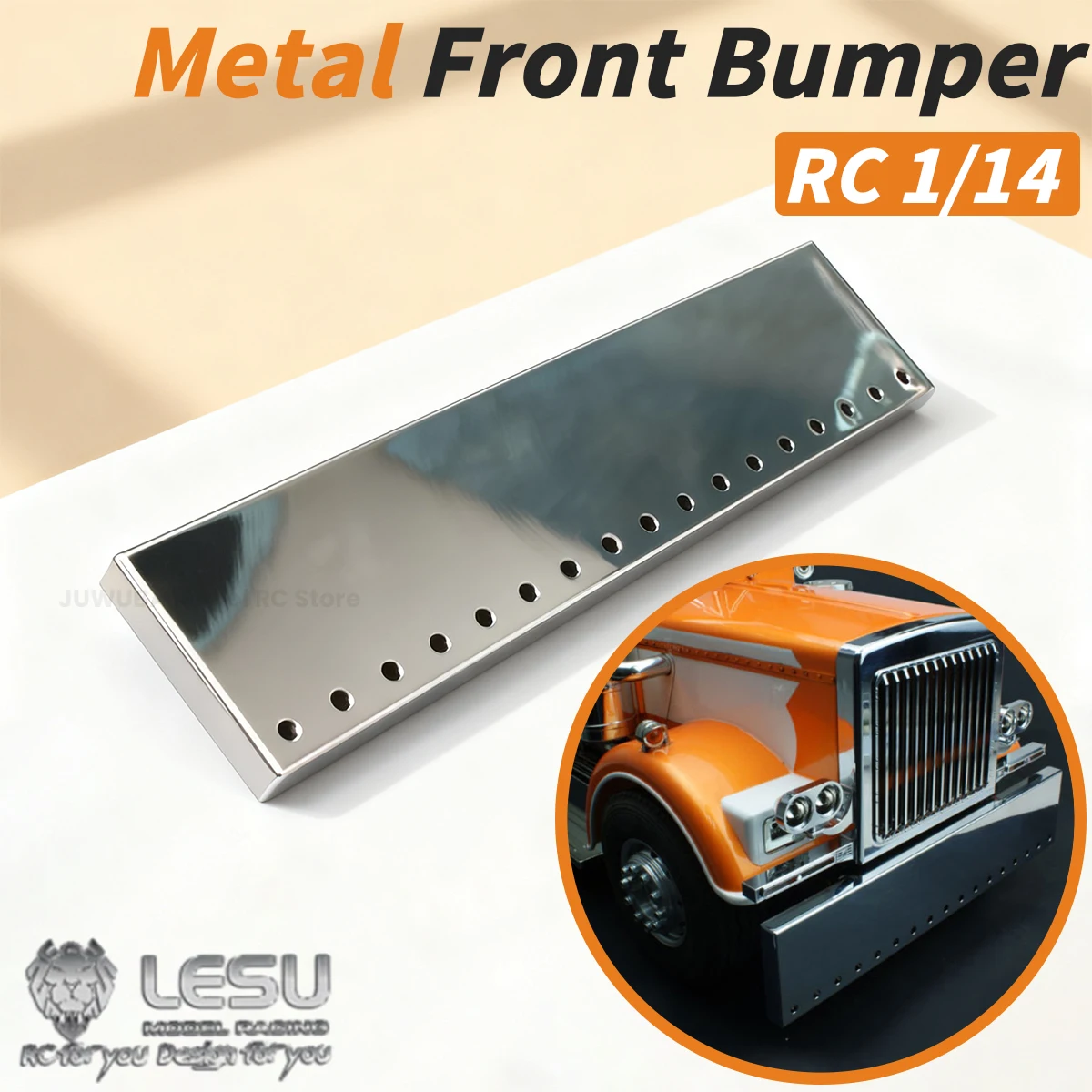 

LESU Metal Front Bumper G-6062-1 For Tamiya 1/14 RC Truck Tractor King Hauler Globe Liner Cars Toy DIY Accessories Upgrade Parts