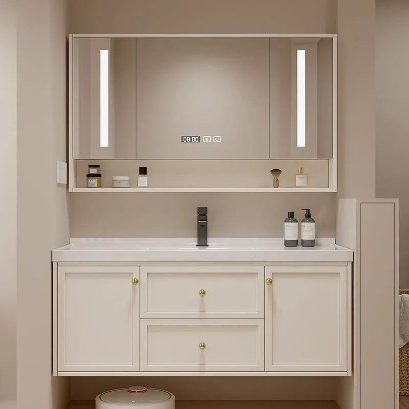 for Bathroom Cabinet Ceramic Integrated Basin Wash Basin Countertop Combined Vanity Unit Sink