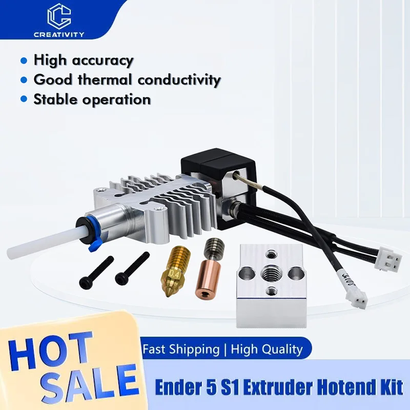 Nova chegada ender 5 s1 extrusora hotend kit substituição de alta temperatura alta velocidade bocal completo kit final quente peças impressora 3d