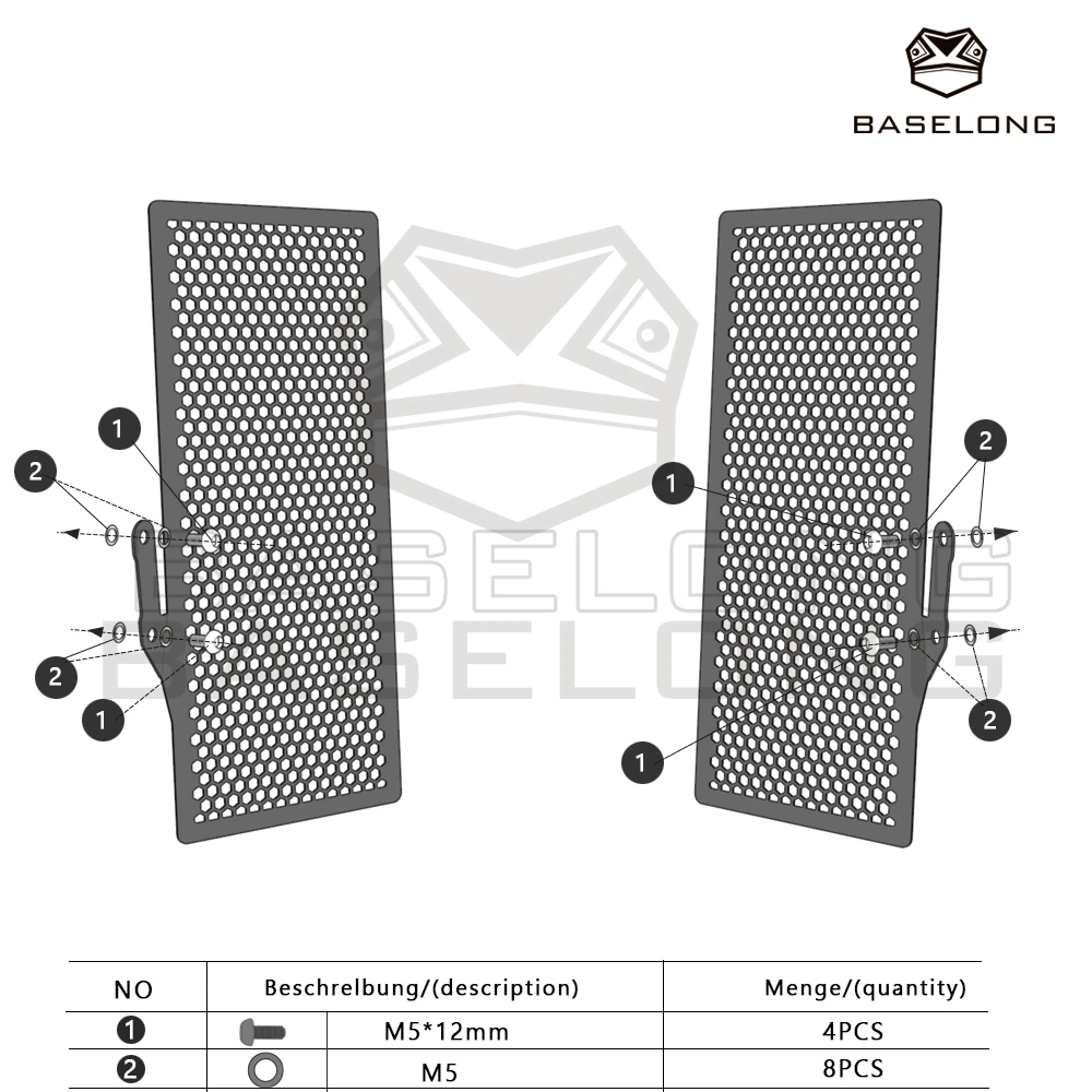 For Ducati Multistrada V4 / V4S / V4 Pikes Peak / V4 Rally / V4 RS Radiator Grill Guard Cover Oil Cooler Guard Set 2026-2028
