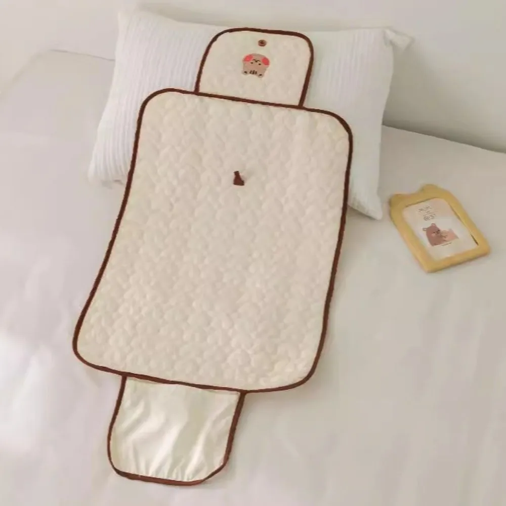 New Foldable Diaper Changing Pad Cute Bear Rabbit Portable Diaper Cover Mat Soft Easy to Carry Changing Cover Pad Newborn Care
