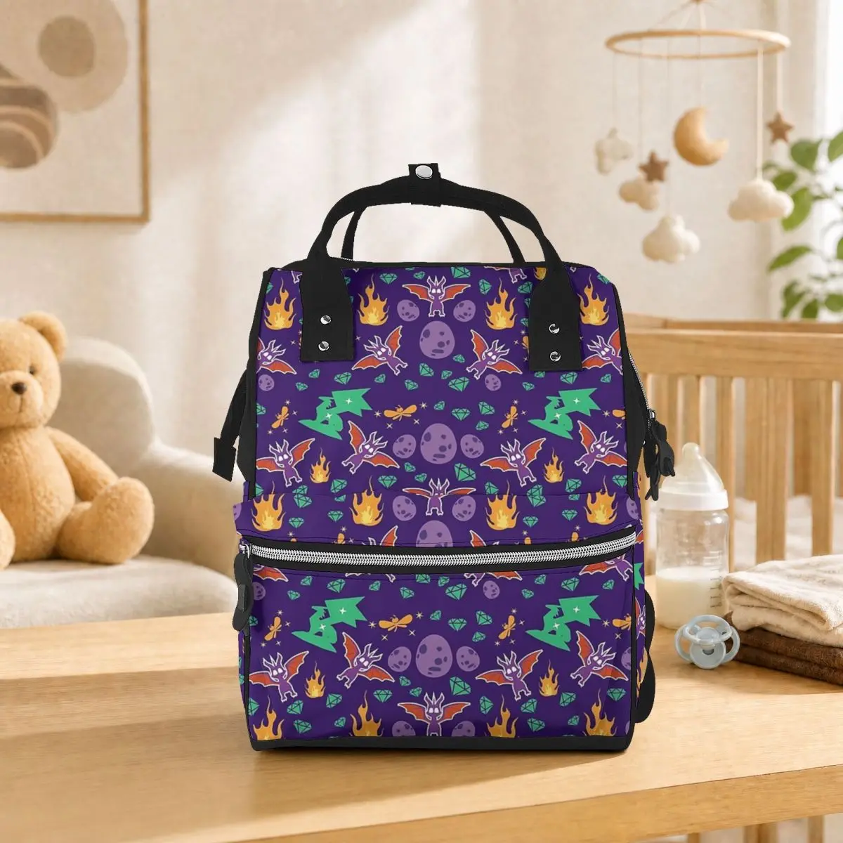 Spyro Pattern Student Backpack School Bag Hiking Travel Daypack for Men Women Bookbag Shoulder Bags