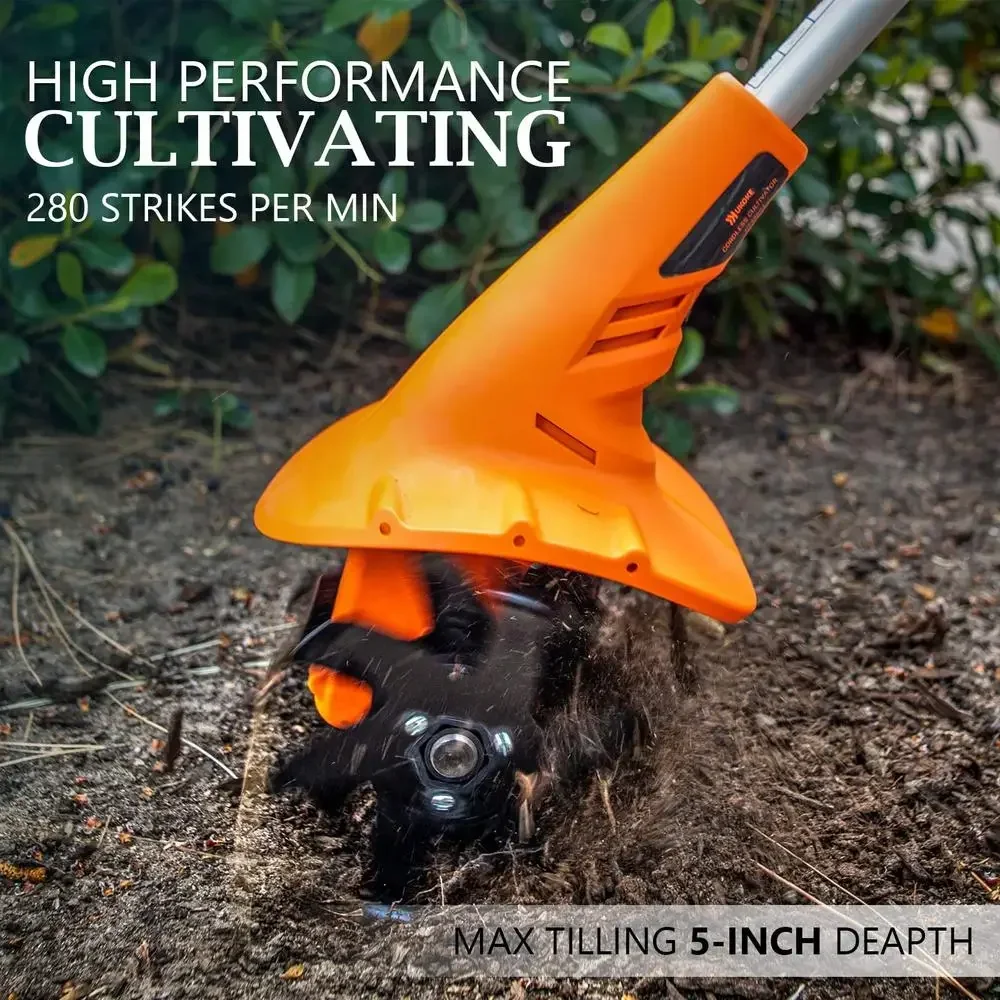 محراث لاسلكي 40 فولت 2.0 أمبير بطارية 280 دورة في الدقيقة 24 شفرات فولاذية عمق 5 بوصة أداة بستنة هادئة صديقة للبيئة للتربة