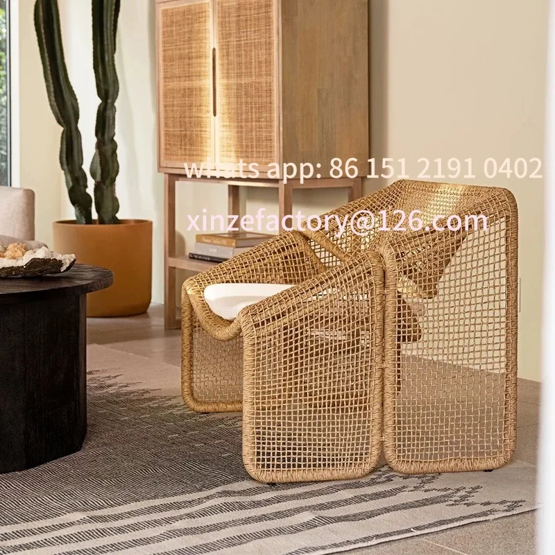 

Customizable sofa garden courtyard balcony art single lazy dew bed and breakfast chair three-piece combination furniture