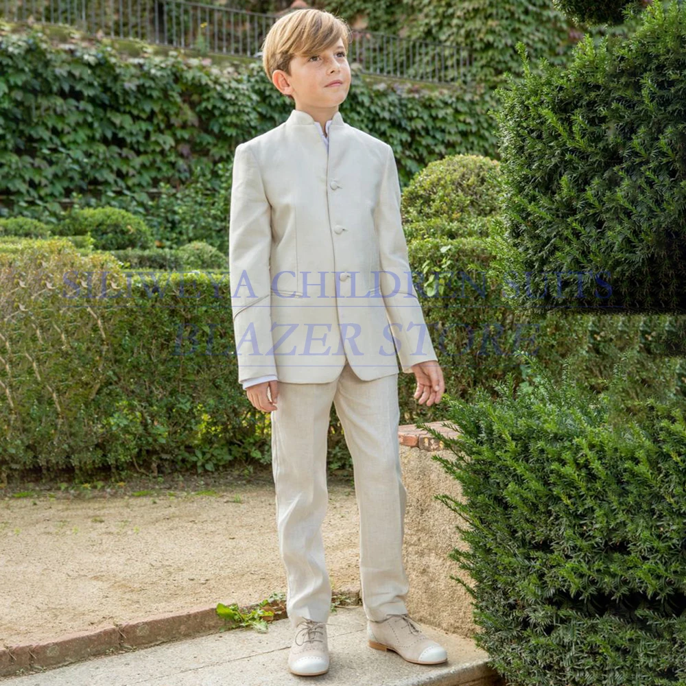 

Elegant Single Breasted Jacket Pants Sets Customzied Children Clothing Formal Boy's Tops And Trousers Suits for Wedding