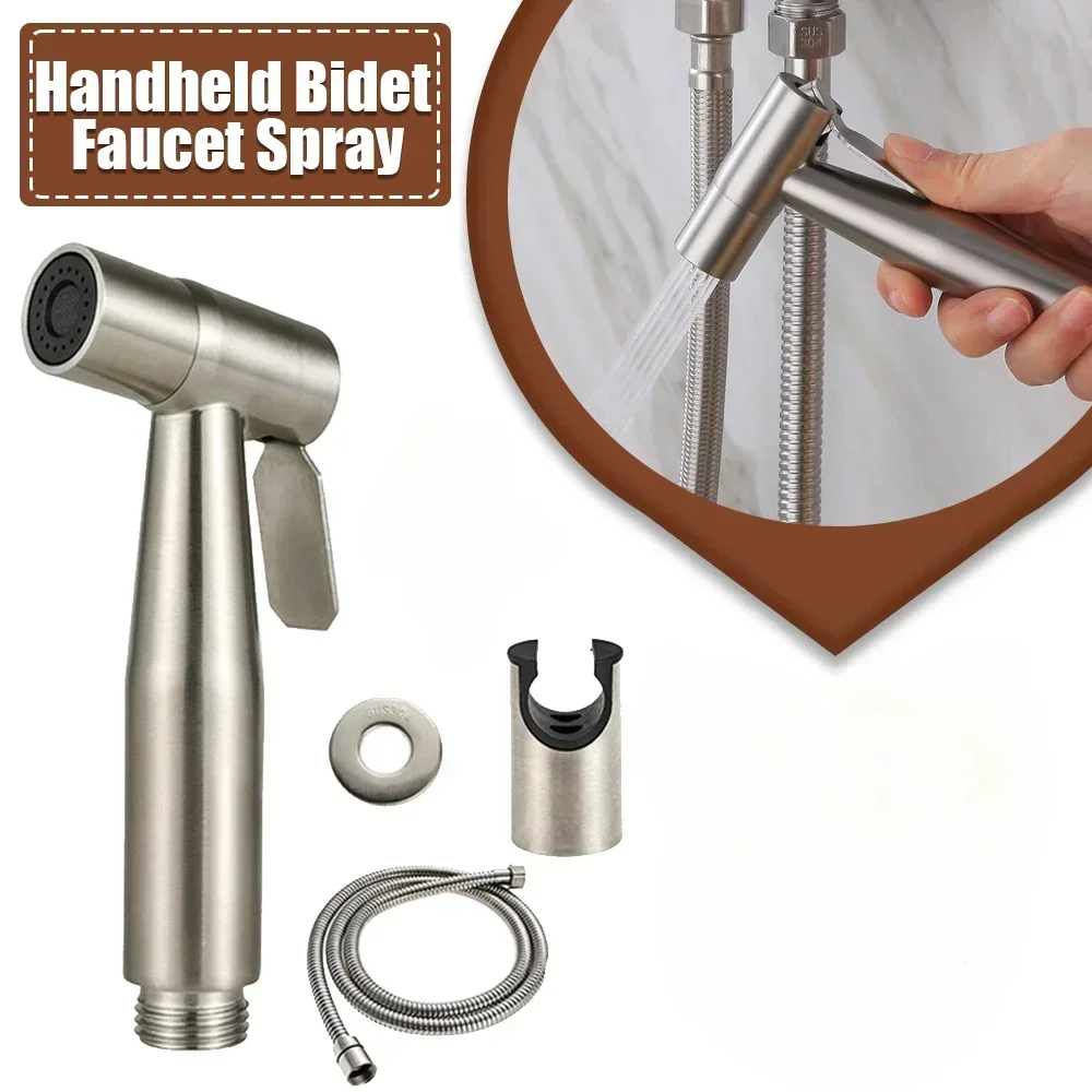 

Towayer Protable Bidet Toilet Sprayer Stainless Steel Handheld Bidet Faucet Spray Home Bathroom Shower Head Cleaning Accessories