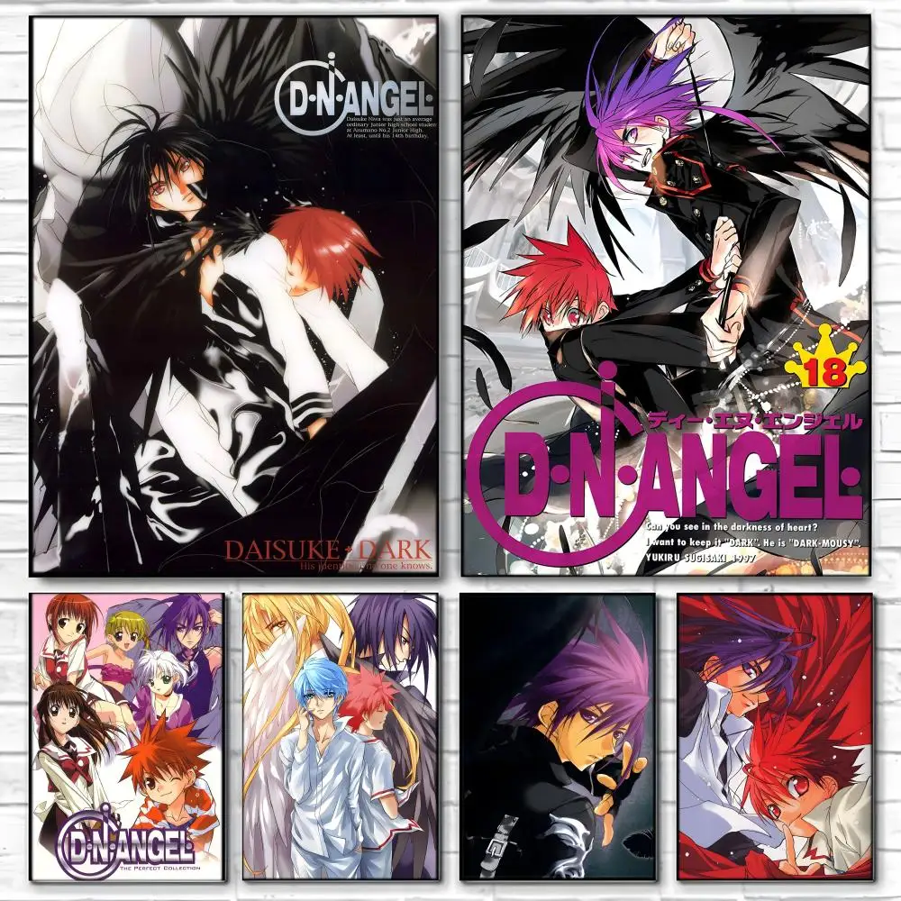 Classic Anime D-D N ANGEL Poster  Self-adhesive Art Waterproof Paper Sticker Coffee House Bar Room Wall Decor