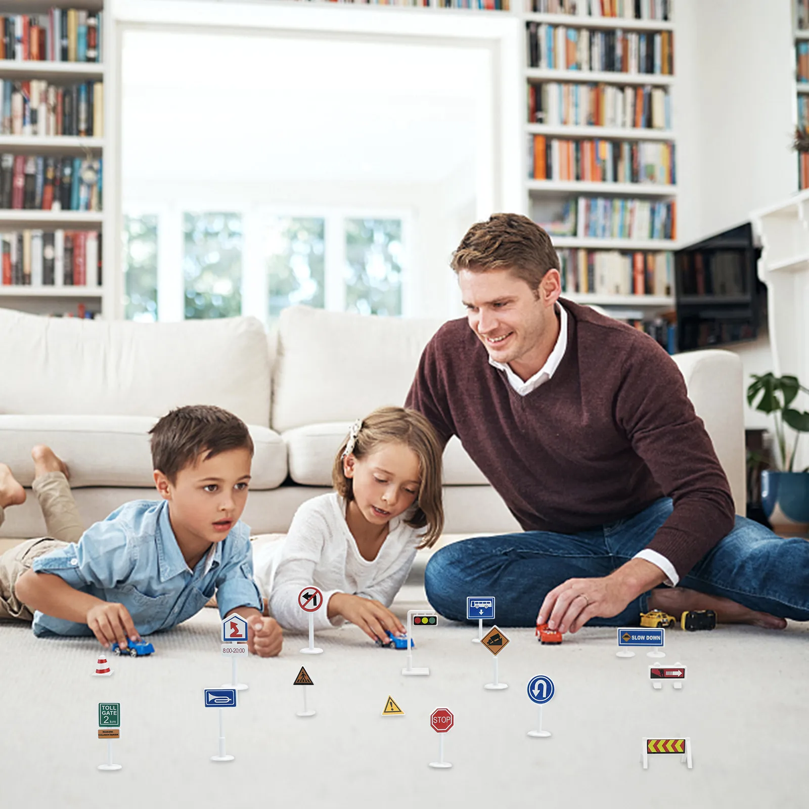 

1Set Educational Traffic Sign Set Made of Premium Material for Teaching Kids Road Signs Safety Street Signs Early Learning