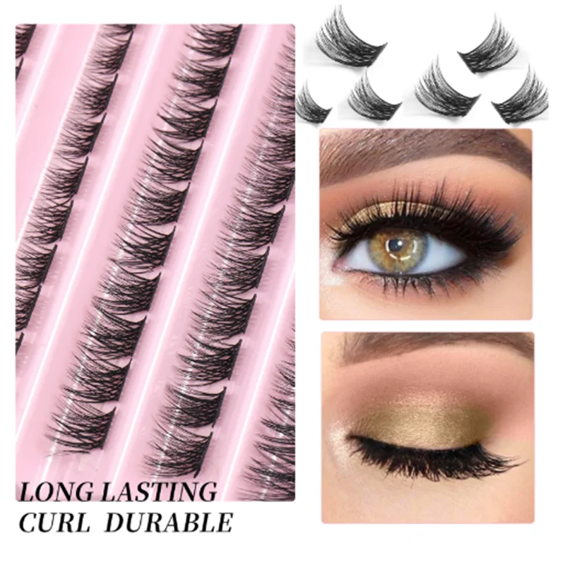 自然な見た目のヨーロッパ系アメリカ人風つけまつげ シングルクラスター DIY セグメント化された束状まつげ移植キット 美容と健康用