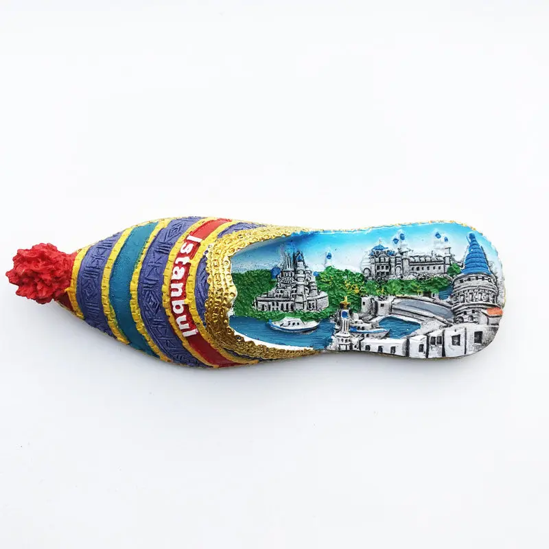 Türkiye Istanbul three-dimensional embroidered shoes message post creative magnetic refrigerator post