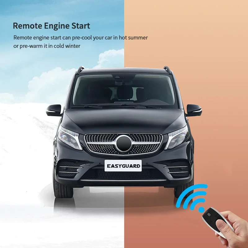 EASYGUARD Plug Play PKE Remote Starter Fit สําหรับ 16-22 Benz V Class W447/ 16-22 Vito W447/ 16-22 เมตริสสมาร์ทโฟน App Control