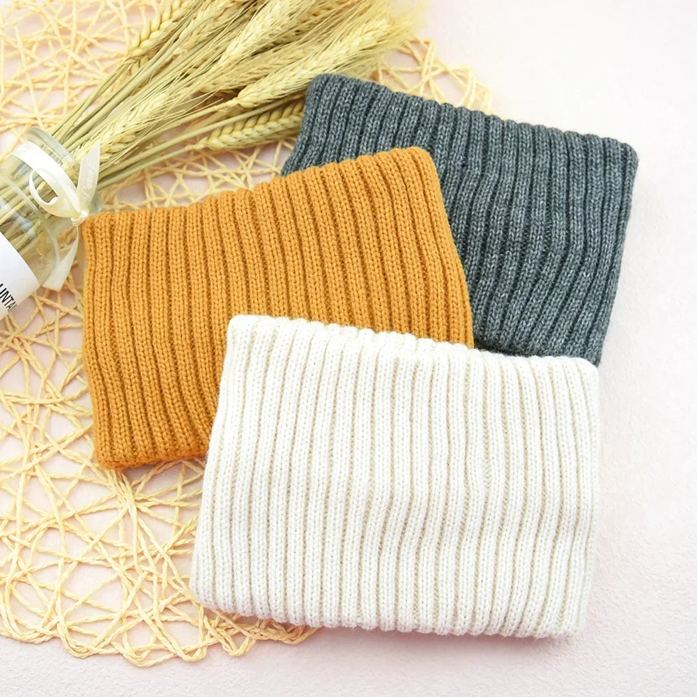 Hot Selling Solid Color Striped Knitted Wide Headband Simple Sports Yoga Hairbands Autumn Winter Ear Warmer Headwrap Wide Turban