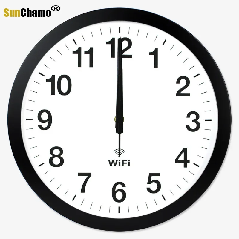 12 Inch Accuracy Smart WIFI  Automatic Time Synchronization Mute Wall Clocks Living Room Modern Home Decore Clock Watch Decor