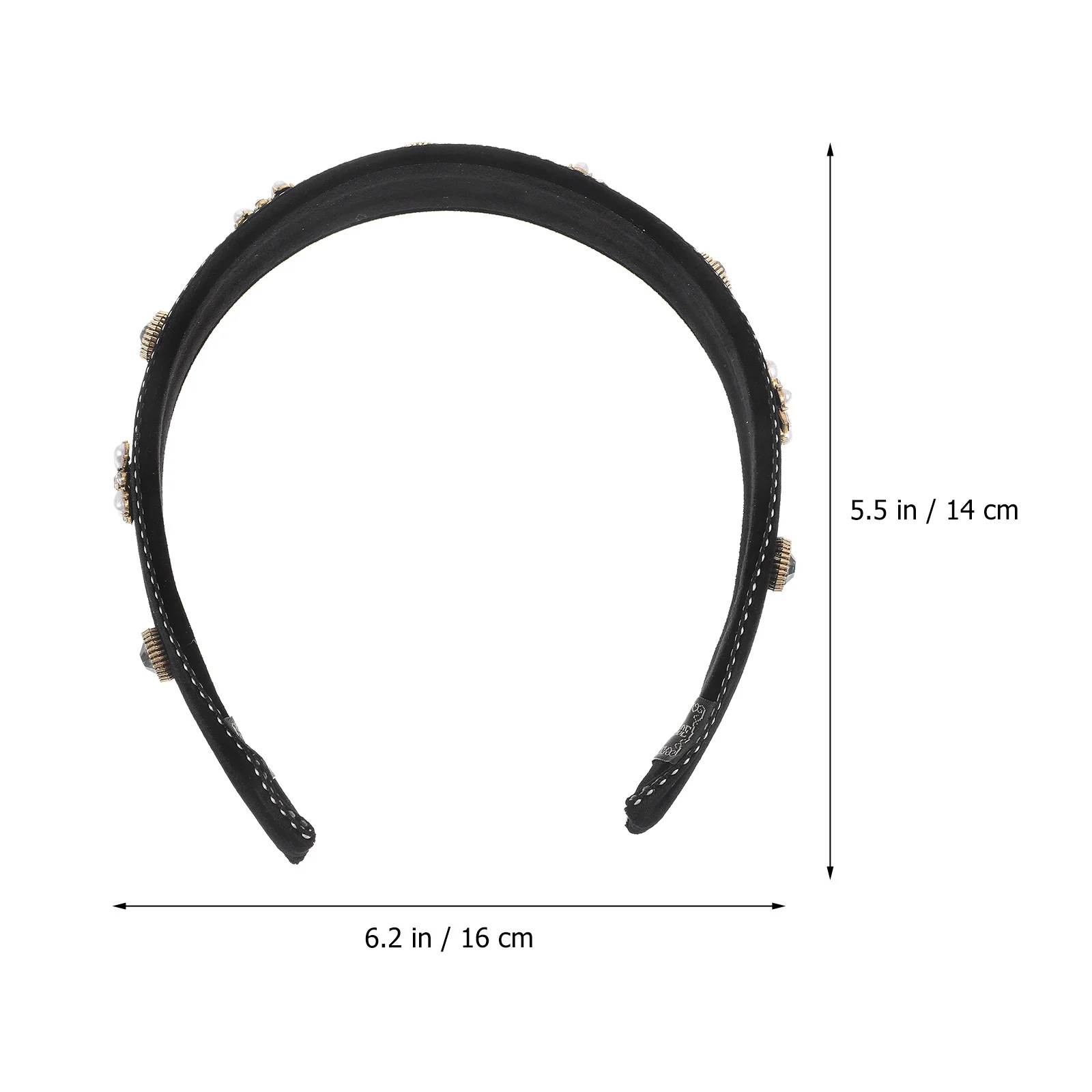 

Wide Rhinestone Pearl Headband Women Non Slip Elegant Jeweled Headband Fashion Hair Accessories Women's Fashion Headbands