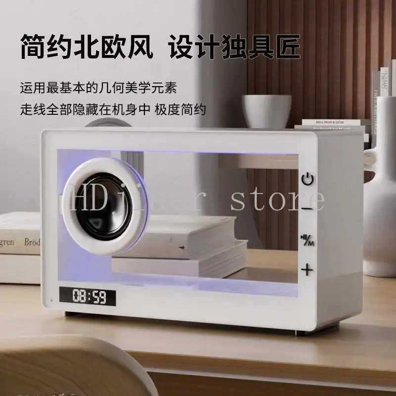 

Transparent visual suspension audio Bluetooth computer small outdoor home overweight subwoofer speaker desktop ornament