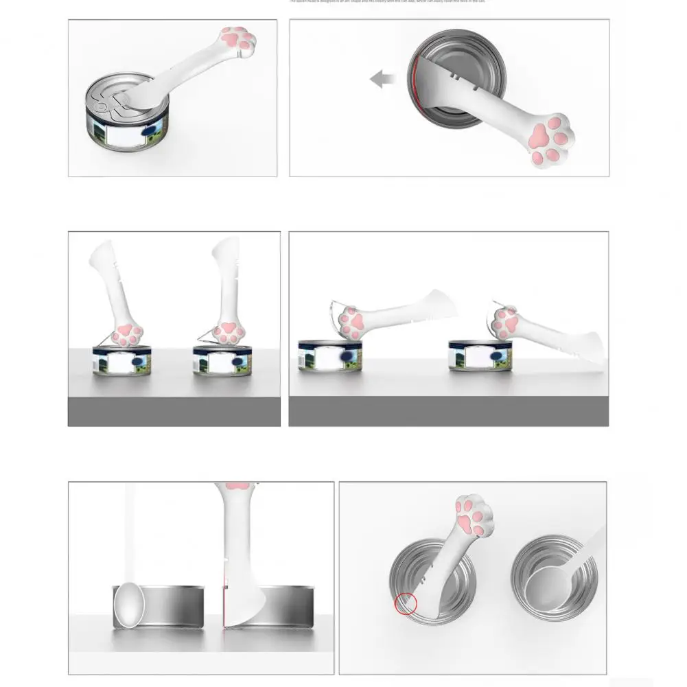 Cucchiaio in scatola per animali domestici adorabile Design della zampa adorabile cibo per gatti in Silicone coperchio coperchio cucchiaio barattolo