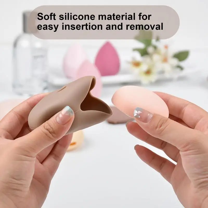 Makeup Sponge Holder Silicone Storage Holder Makeup Egg Breathable Makeup Sponge Carrying Case cosmetic for Daily Use Travel Use