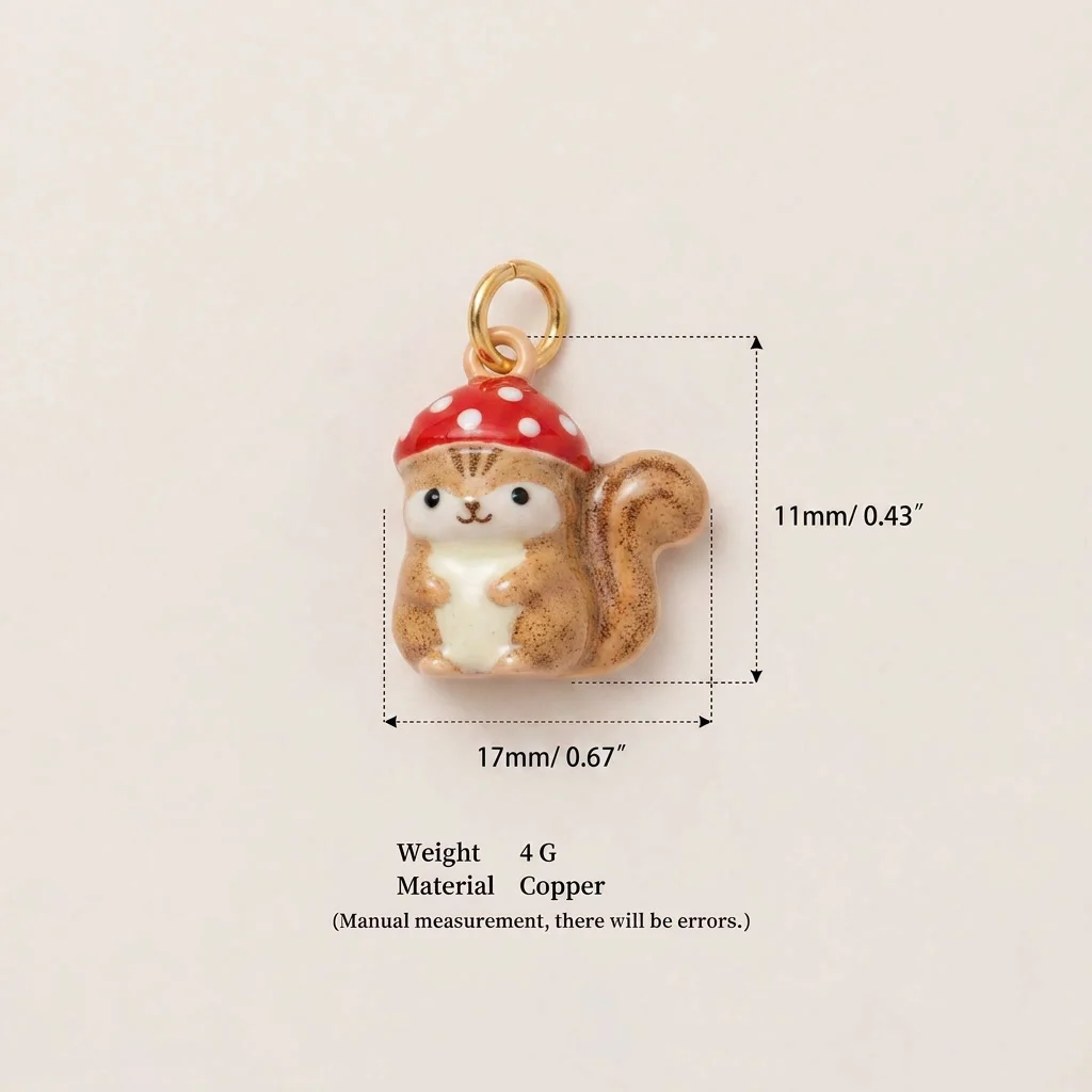 Niedlicher Cartoon-Tier Emaille-Anhänger, Kupfer Vergoldeter Anhänger, DIY Schmuckherstellung Armband, Halskette, Ohrring Zubehör – Detail 7