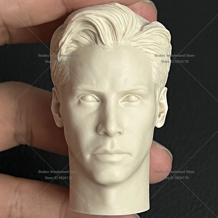 Масштаб 1/6, неокрашенная голова солдата-мужчины, скульптура, резная модель Киану Ривз, убийца Джона Уика для 12-дюймовой фигурки