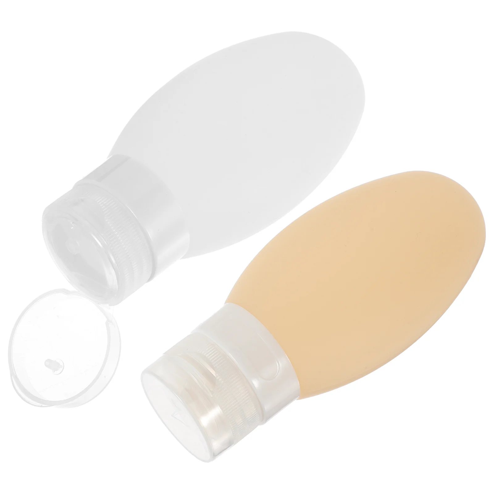 

2Pcs Travel Bottles Refillable Silicone 100ml Squeezable Shampoo Dispenser Containers for Toiletries Travel Silicone Bottles