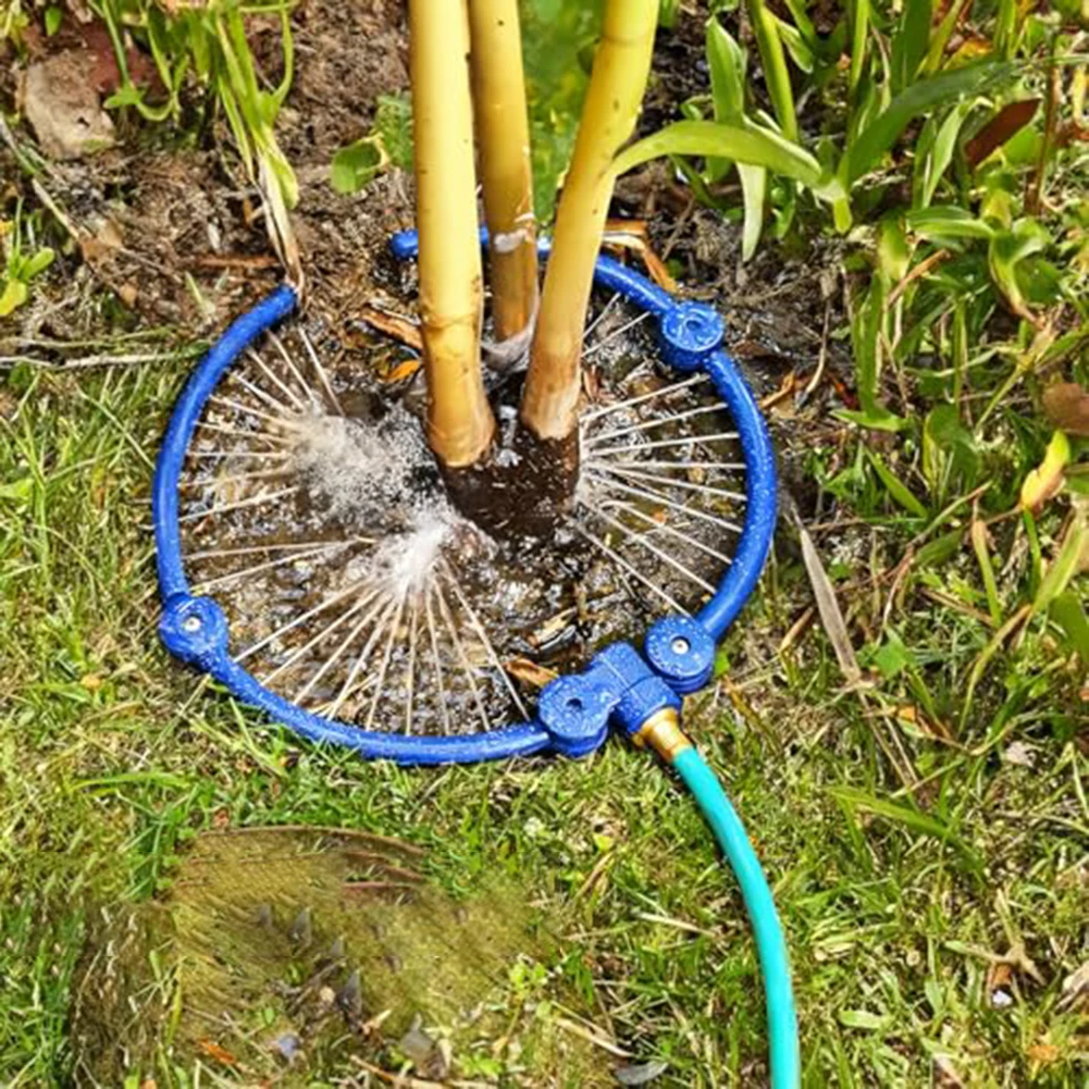 360 Degree Tree Watering Ring System 2PCS with 13inch Round Sprinklers for Deep Root Watering of Trees and Flower Beds