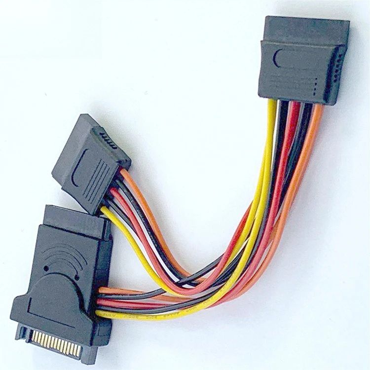 SATA 15P Testa femmina X2 a SATA 15P Maschio Plus Femmina Adattatore Cavo di alimentazione disco rigido Lunghezza opzionale 0,15 M 0,3 M