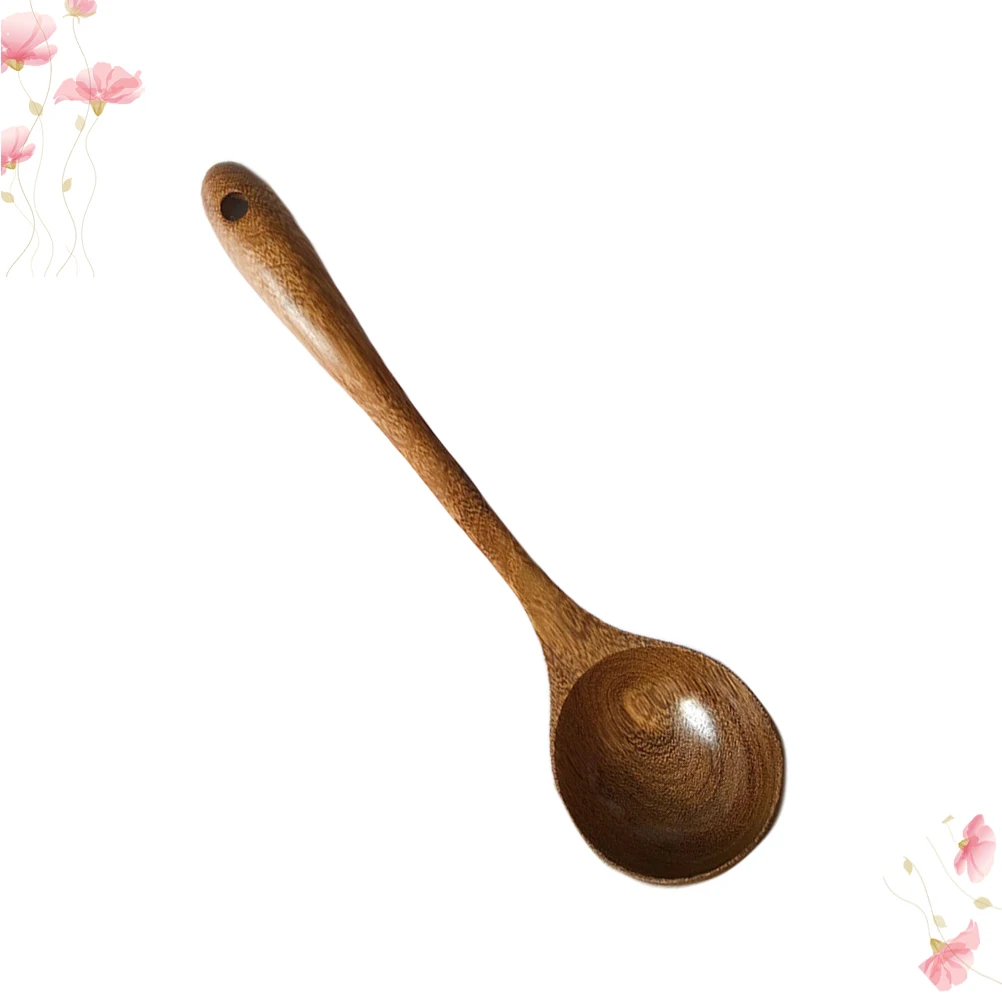 

Wooden Kitchen Gadgets Soup Ladle Handmade Anti Cracking Smooth Surface Hangable Hole Chicken Wood
