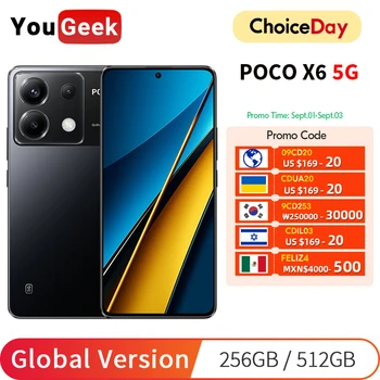 글로벌 버전 POCO X6 5G 스마트폰 1.5K 120Hz AMOLED 64MP 메인 카메라 5100mAh 67W 터보 충전 스냅드래곤 7s Gen 2 MIUI 14