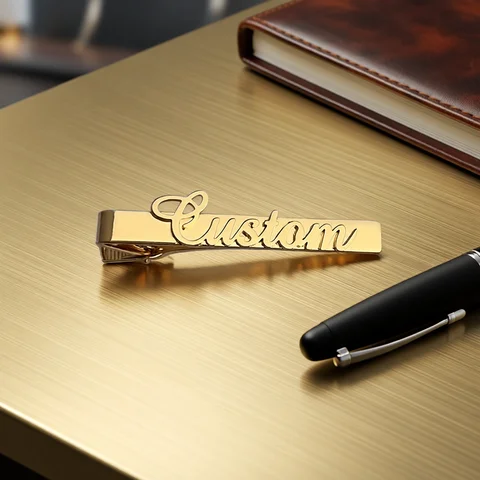Customized Unique Name Personalized Tie Clip, Stainless Steel Name Tie Clip Jewelry, Men's Trendy Gift