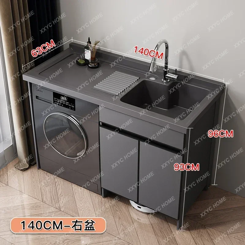 A  new Wash Wardrobe Alumimum Balcony Ark with Washboard Large Pool Whole Washbin Assembled Cabinet